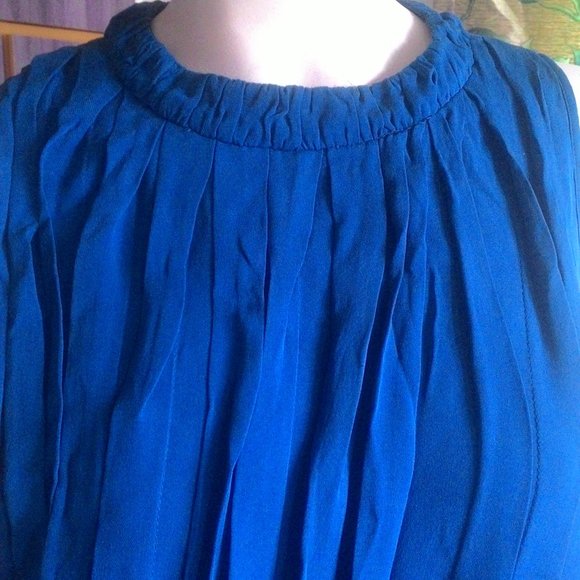 AVBL BANANA REPUBLIC Blue Ella Mini Cocktail Silk Dress / Tunic - Picture 4 of 8